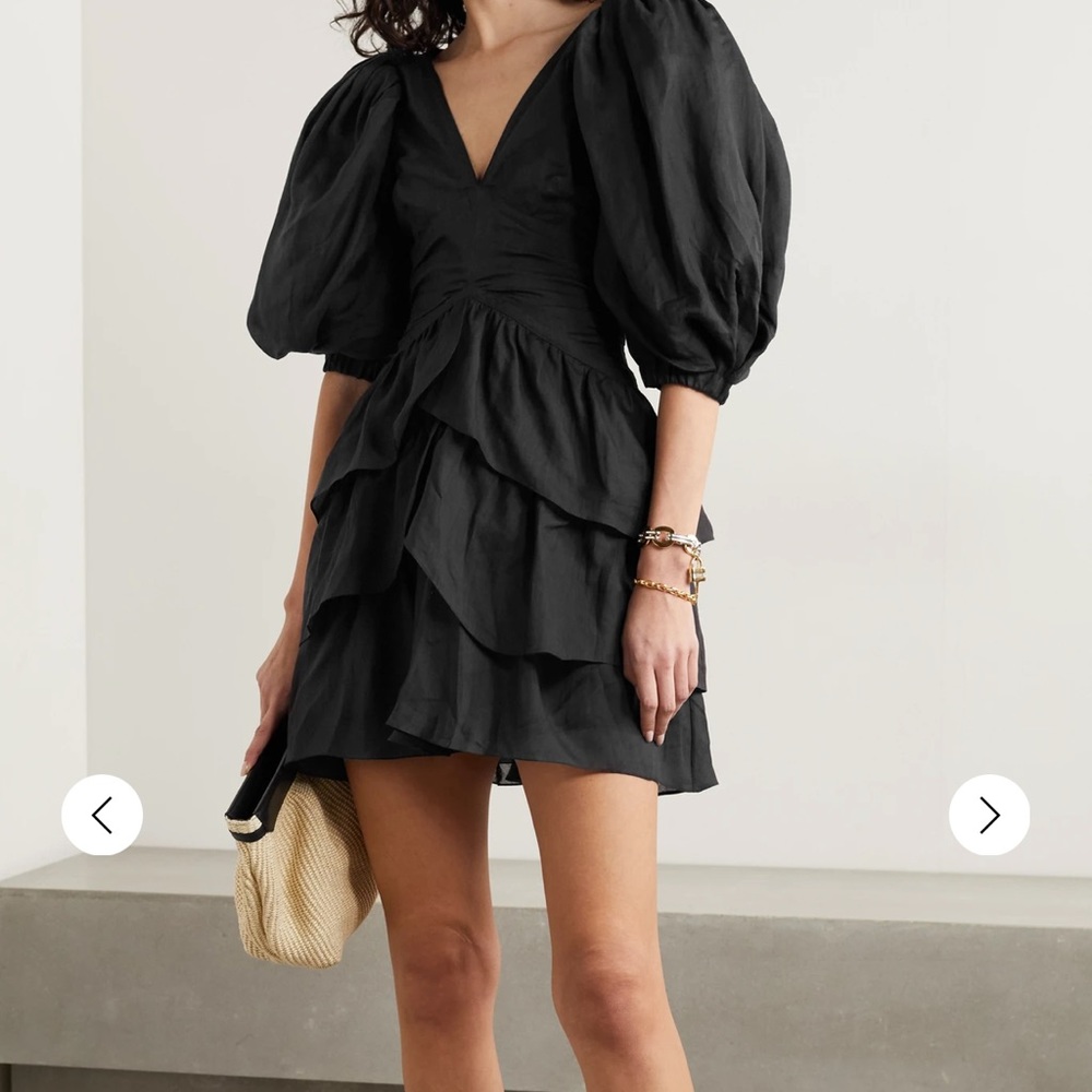 ISABEL MARANT Jaekia tiered ramie mini dress 36